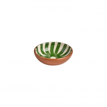Mini bol en terre cuite vernissée,  étoile verte